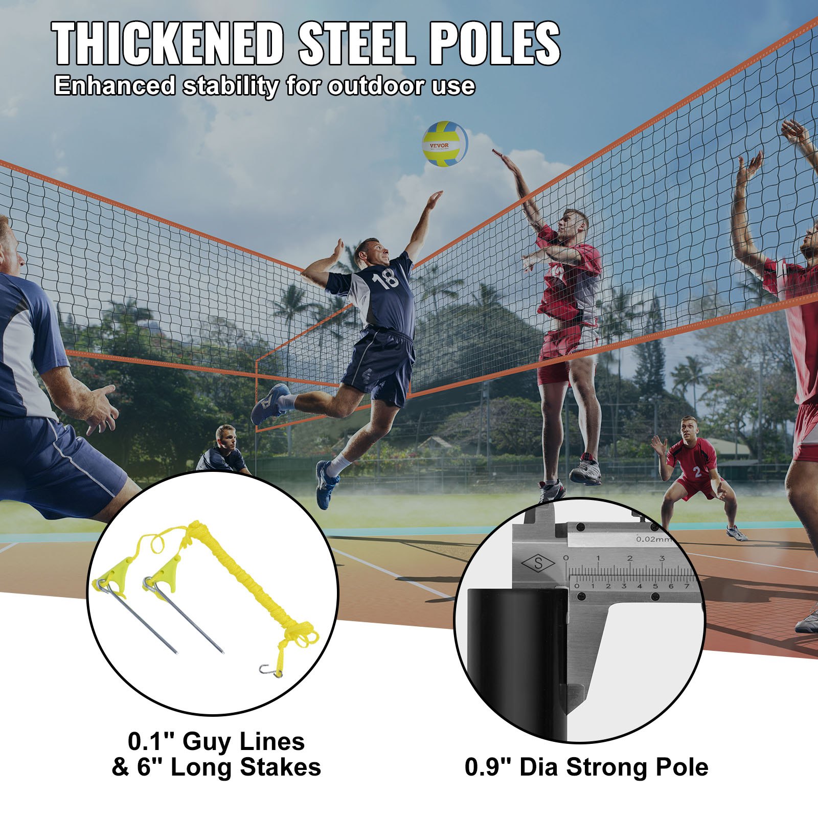 4-Way Volleyball Net Adjustable Badminton Set - Image 5