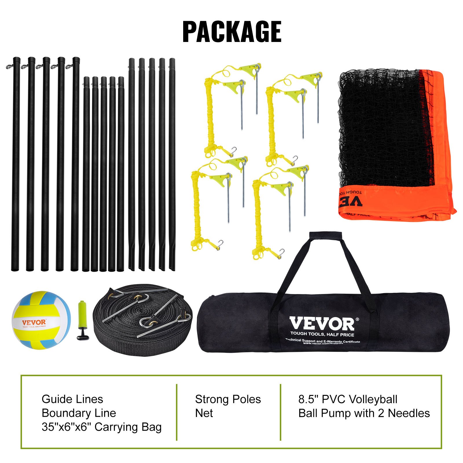 4-Way Volleyball Net Adjustable Badminton Set - Image 7