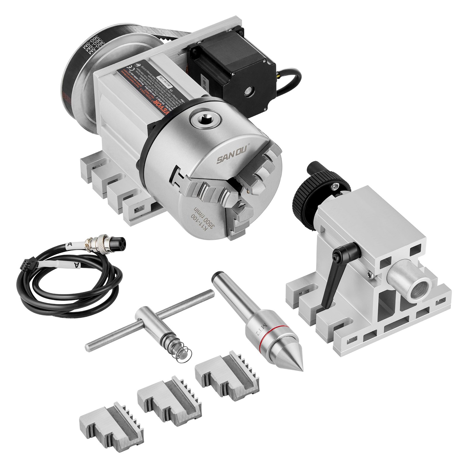 Dividing Head K11-100mm 3-Jaw Chuck 4th Axis