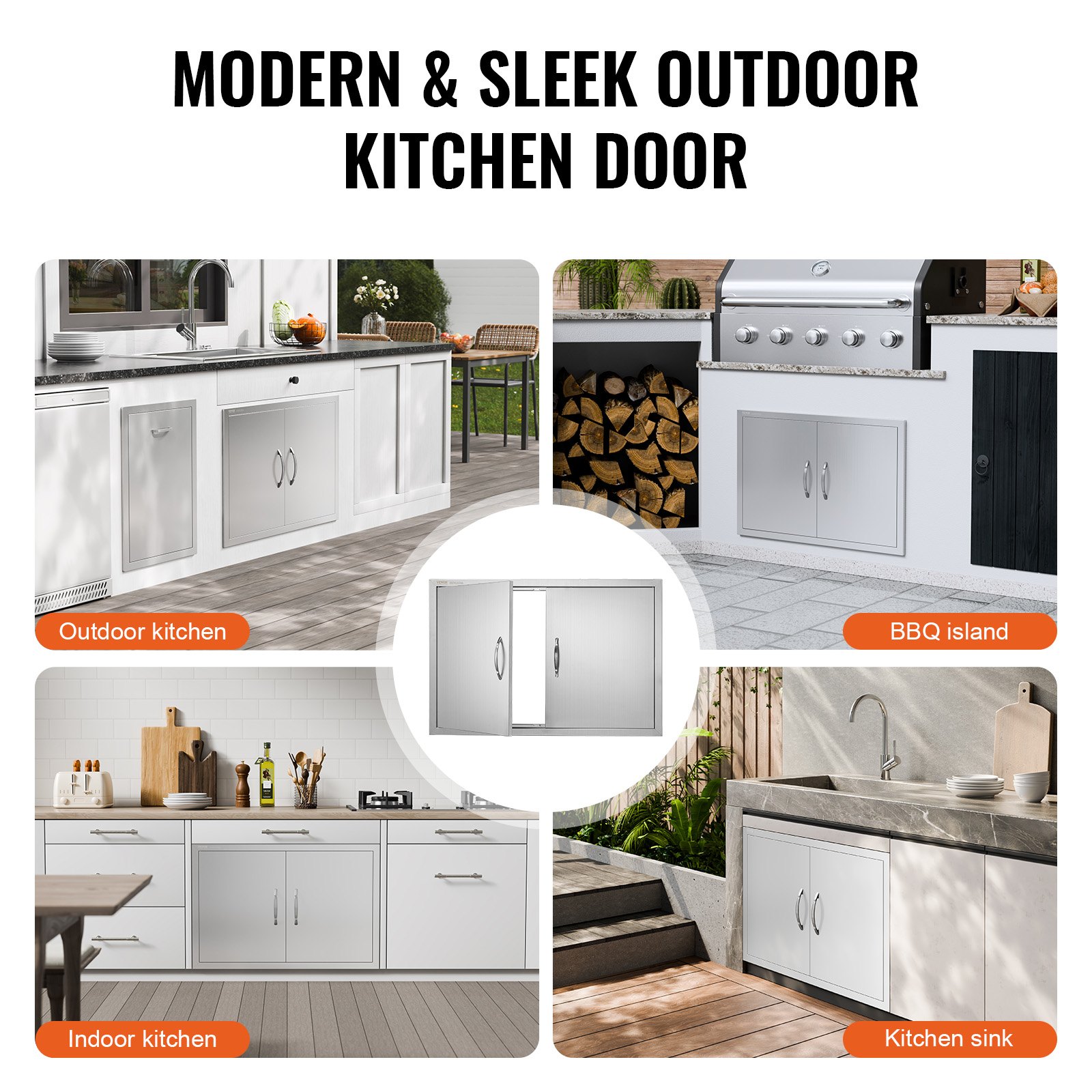 BBQ Access Door 838x558mm Double Stainless Steel - Image 6