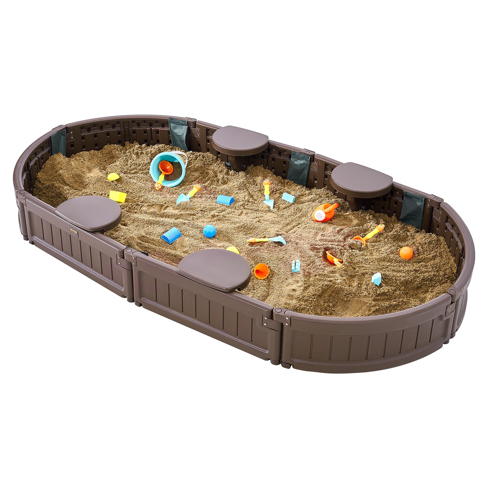 Sandbox with Cover 72x41.5x9.1 Inch Brown - Image 9