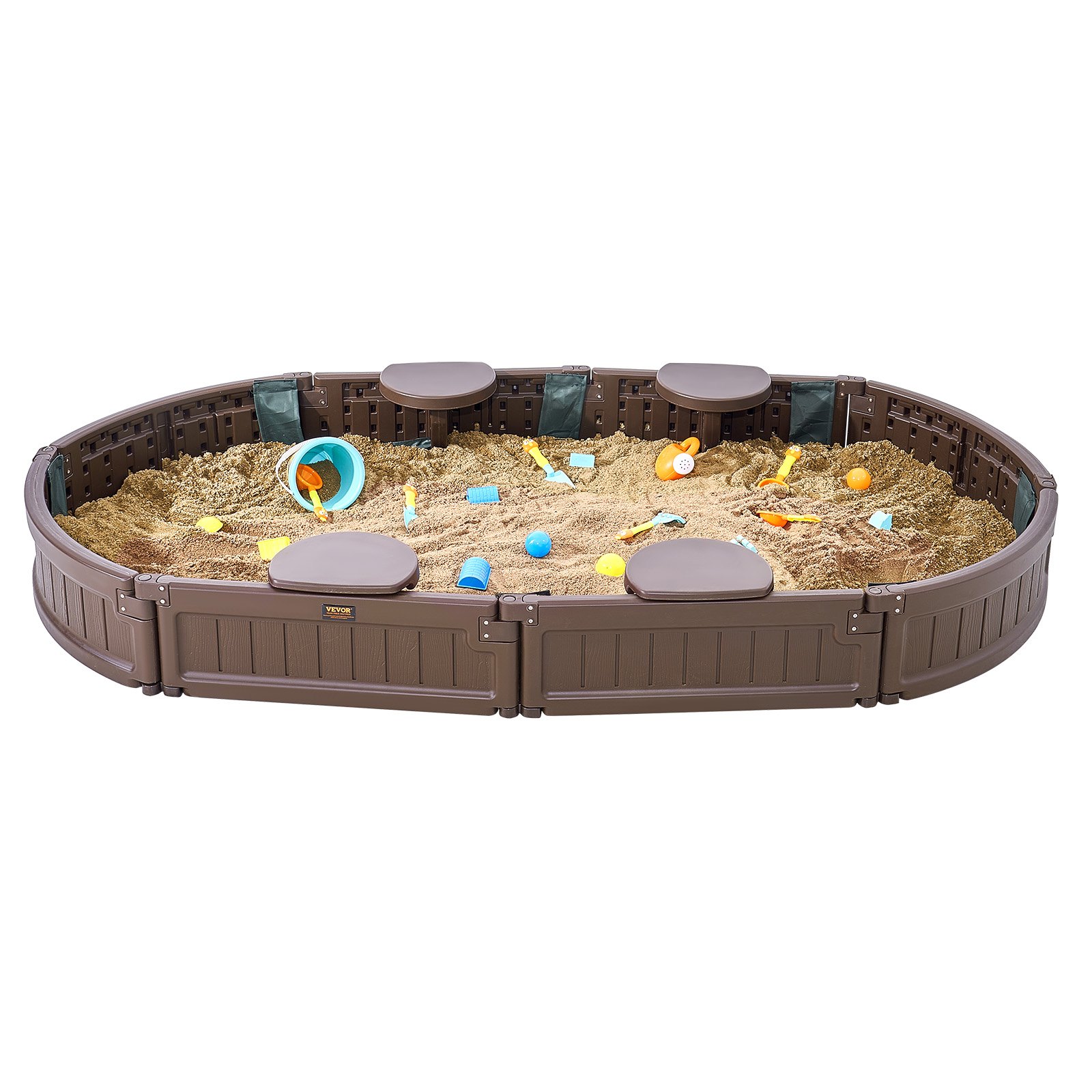 Sandbox with Cover 72x41.5x9.1 Inch Brown - Image 10
