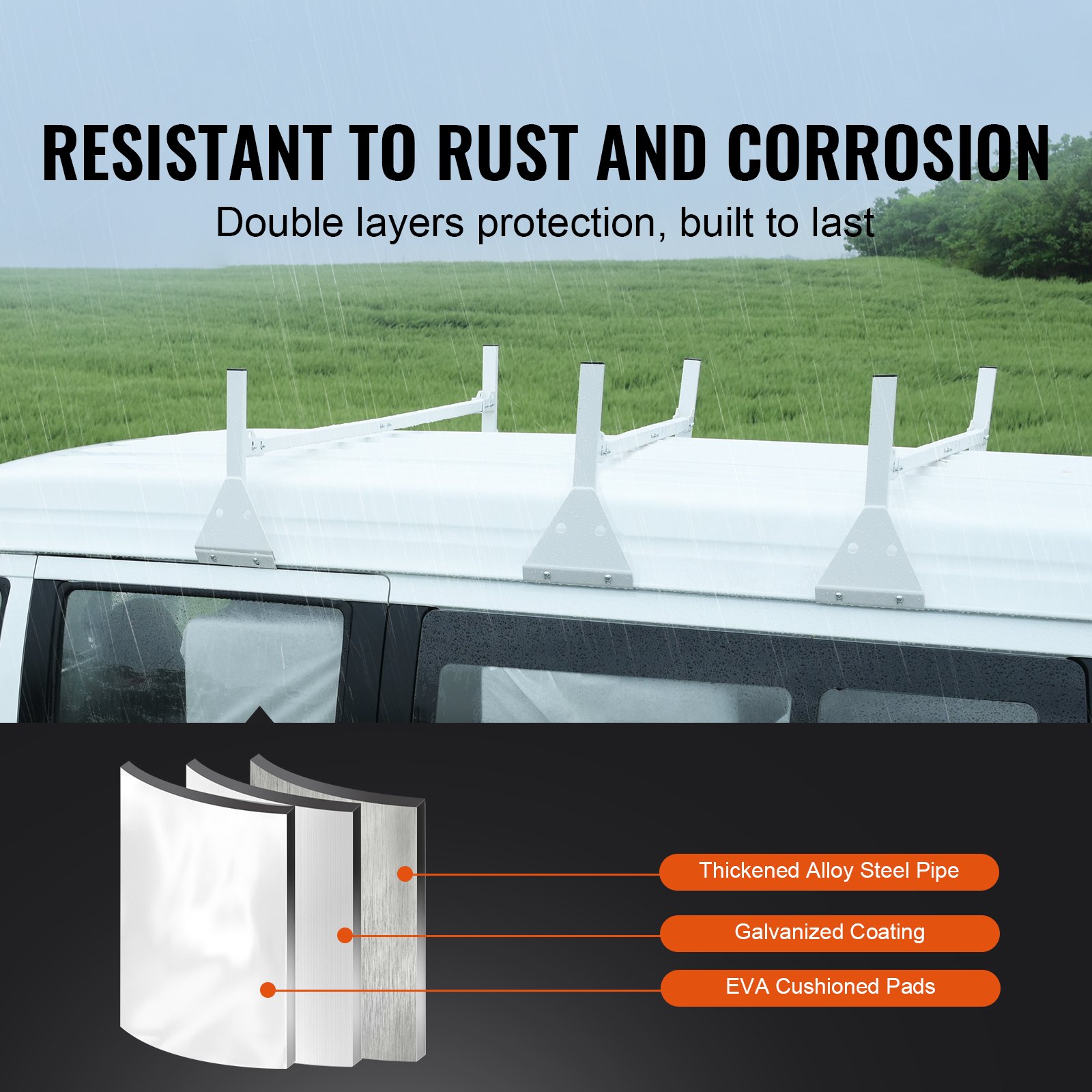 3 Bar Van Roof Ladder Rack Adjustable - Image 3
