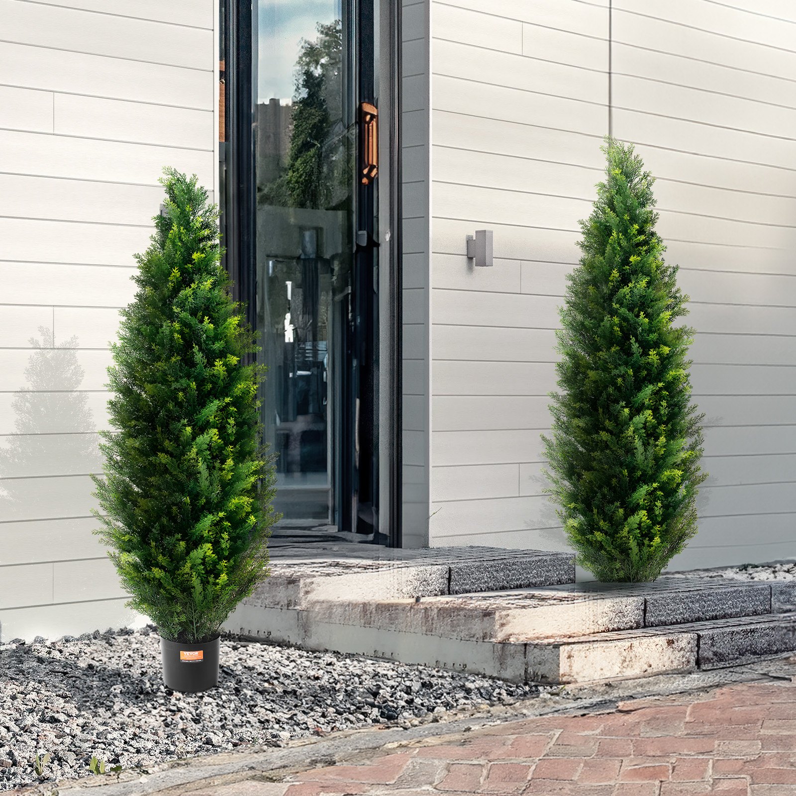 2 Pack 4 ft Artificial Cedar Topiary Tree - Image 8