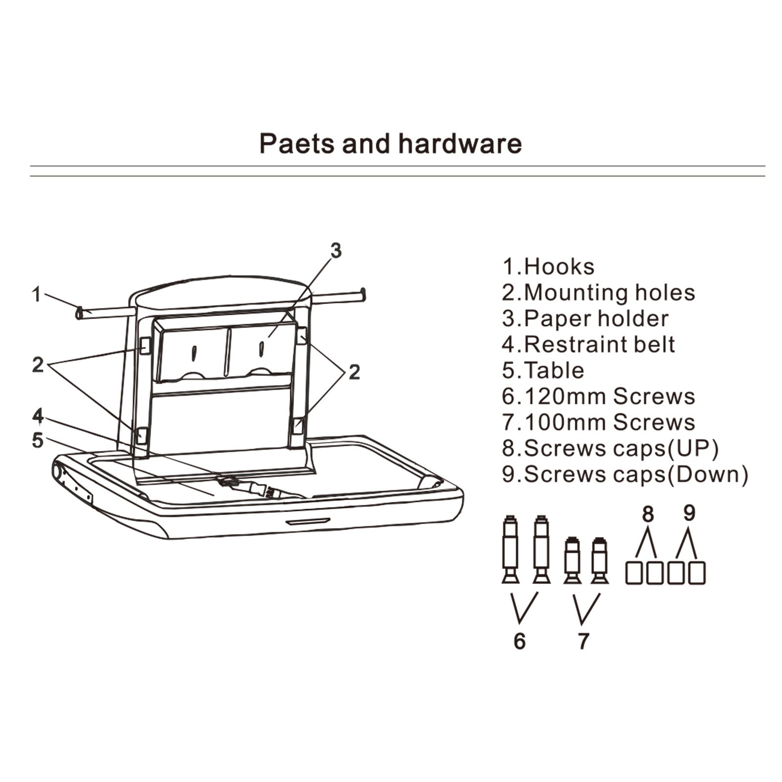 Horizontal Baby Changing Table Wall Mounted - Image 9