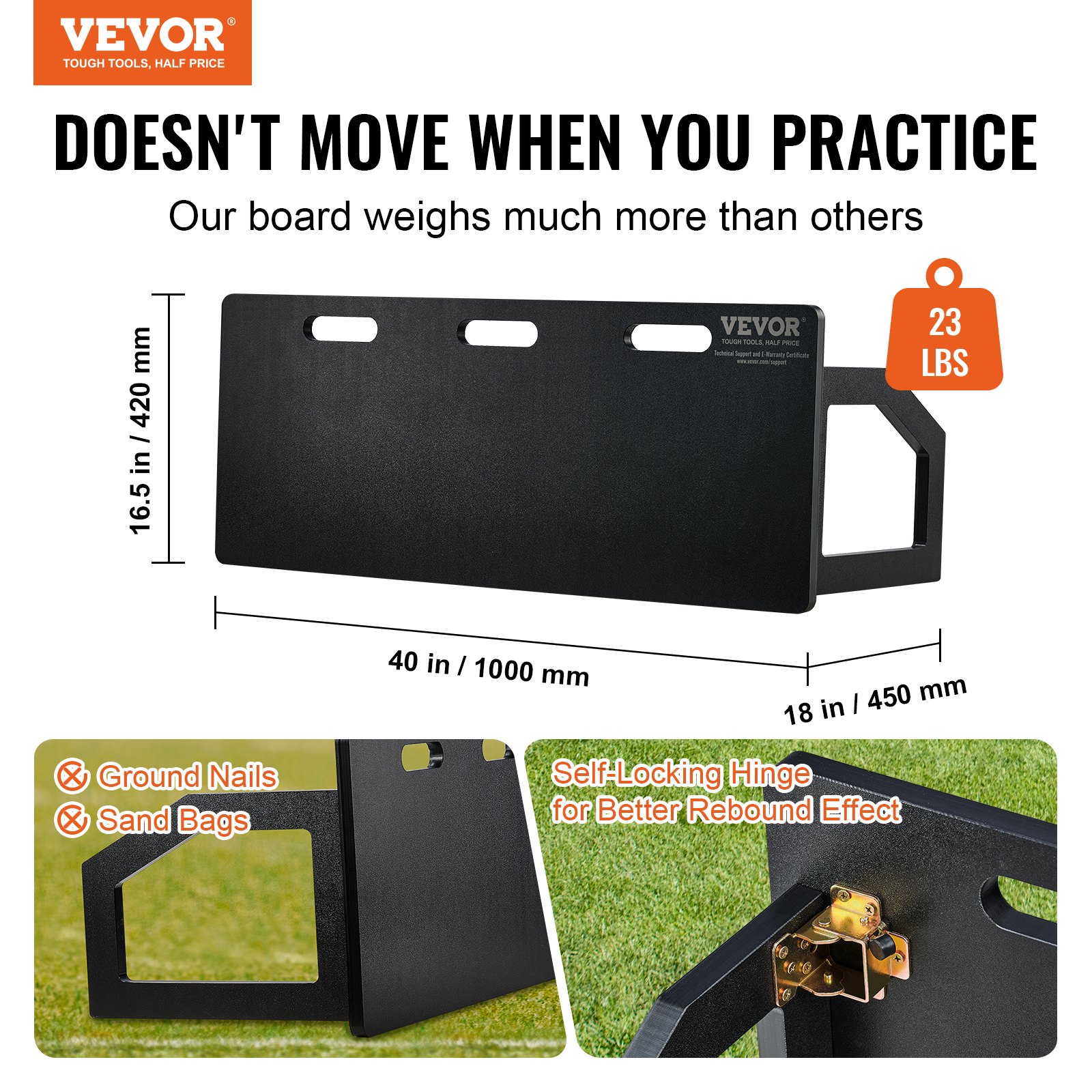 Soccer Rebounder Board 100x40cm Foldable 2 Angles - Image 2