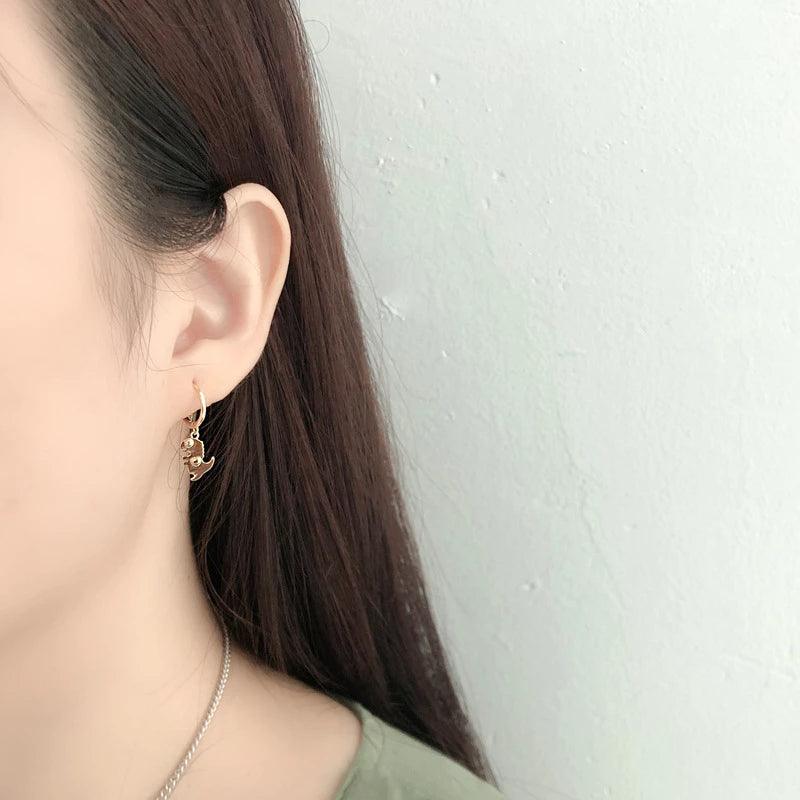 Gold Plated Bohemian Punk Dinosaur Studs, Creative Style - Free Shipping - Image 3