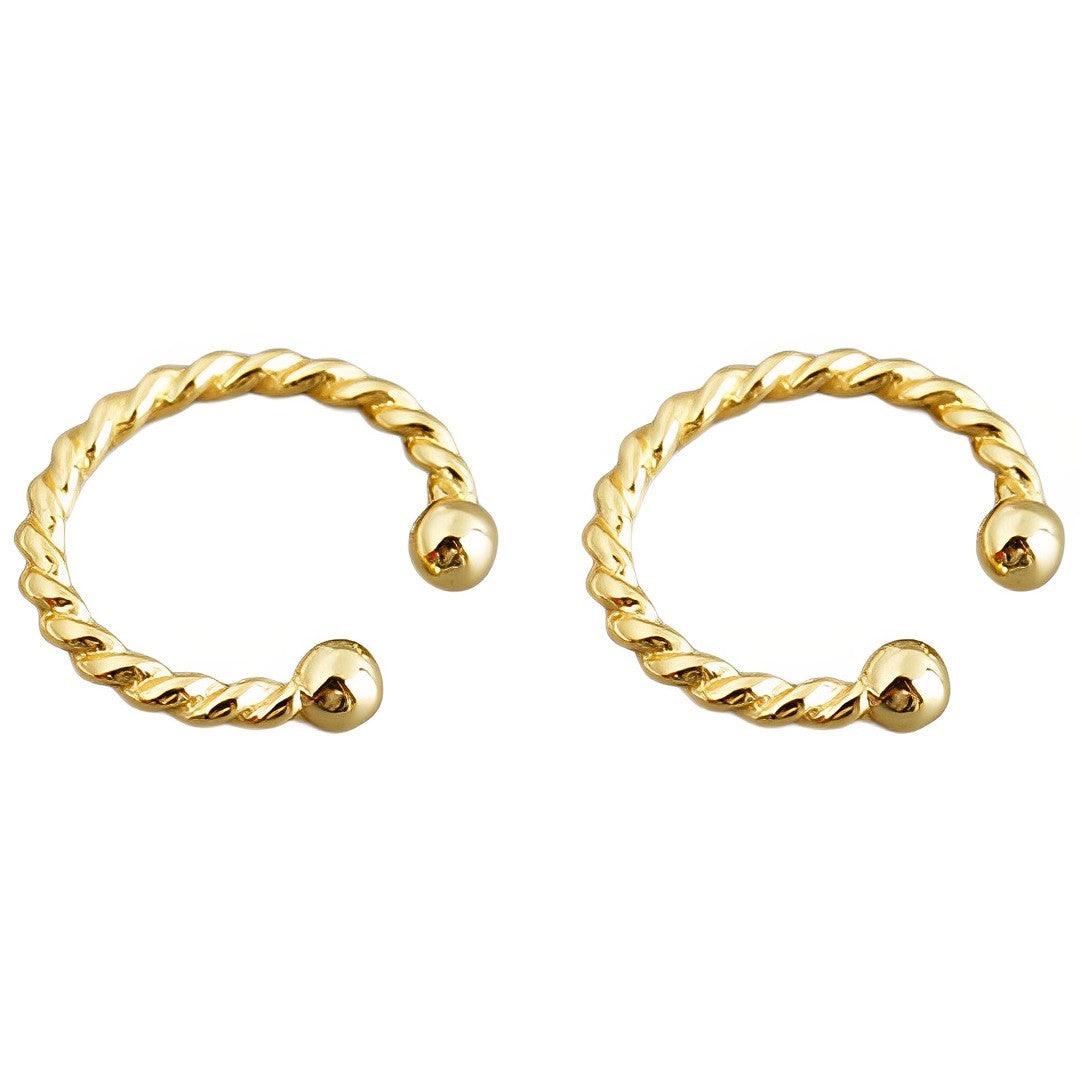 Gold Punk Rock Twist Circle Ear Clip Hoop, Stunning Jewellery Collection - Free Shipping