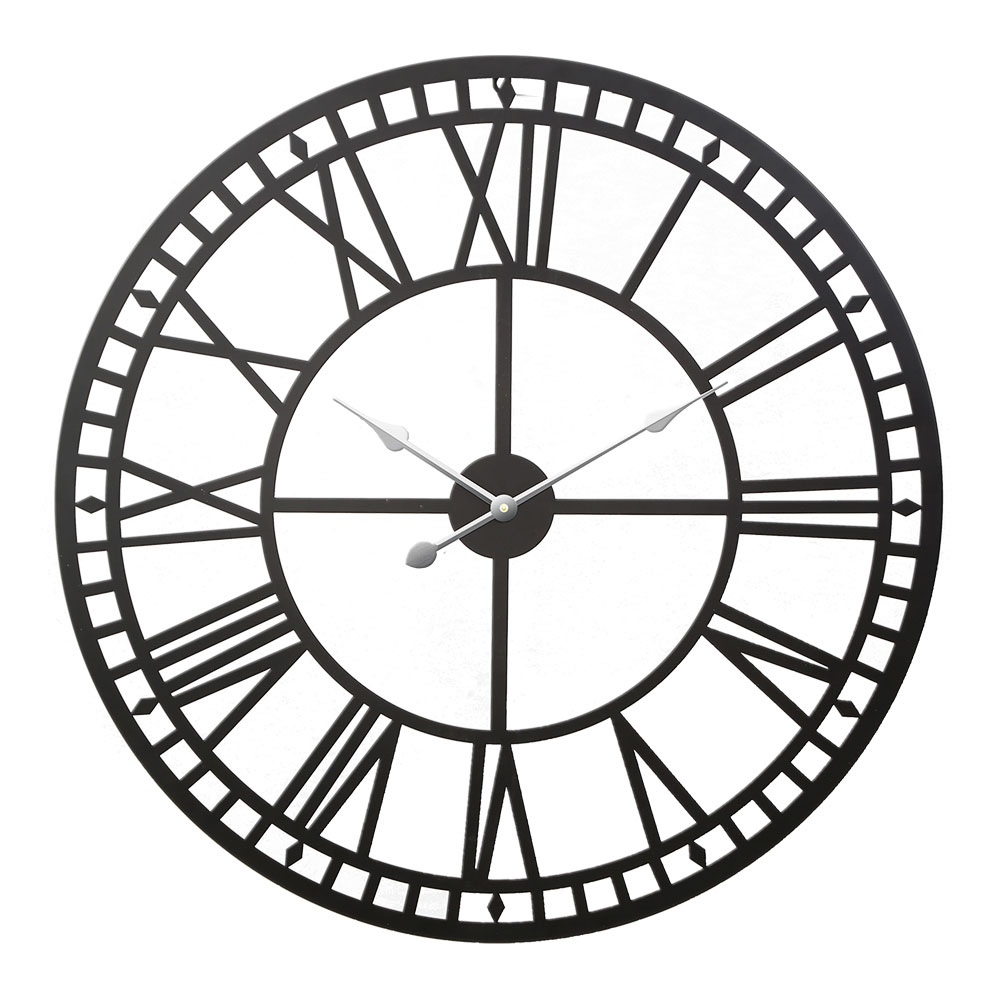 Artiss 60cm Black Roman Numeral Wall Clock