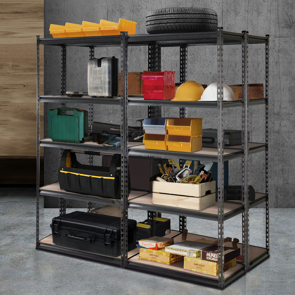 Giantz 4x1.8m Garage Shelving Warehouse Rack (Charcoal)