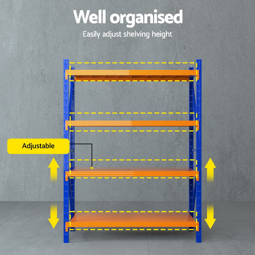 Giantz 2Mx1.5M Heavy Duty Warehouse Garage Shelving Storage Rack - Image 5