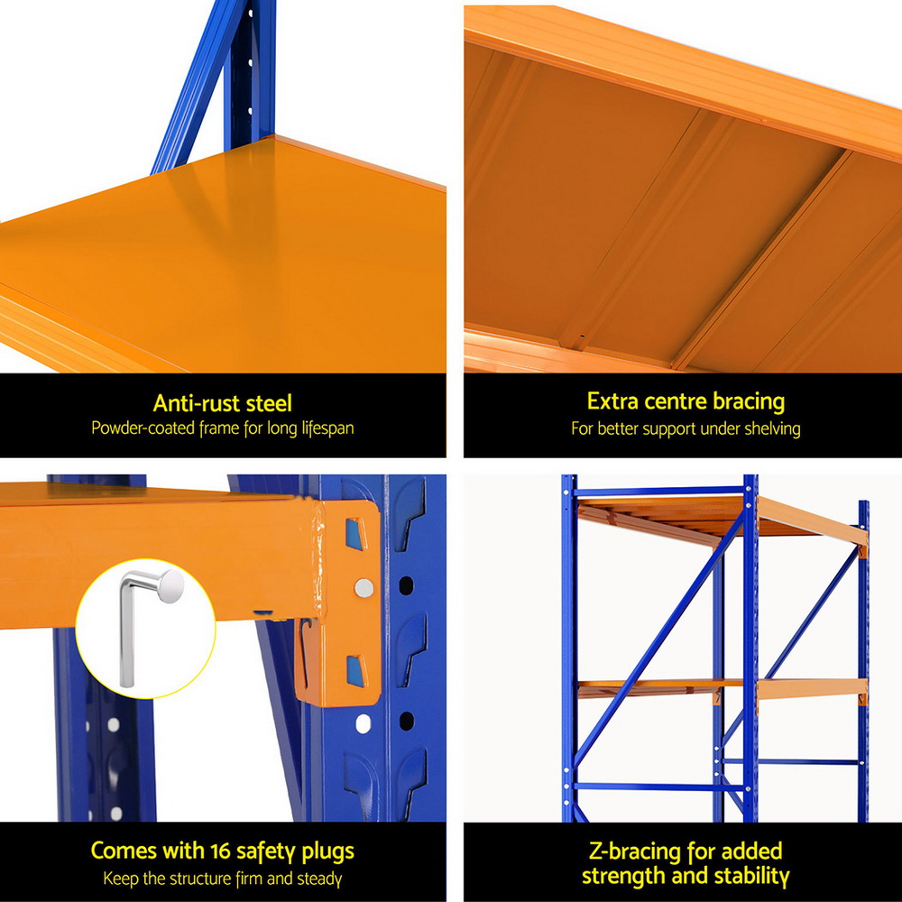 Giantz 2Mx1.5M Heavy Duty Warehouse Garage Shelving Storage Rack - Image 6