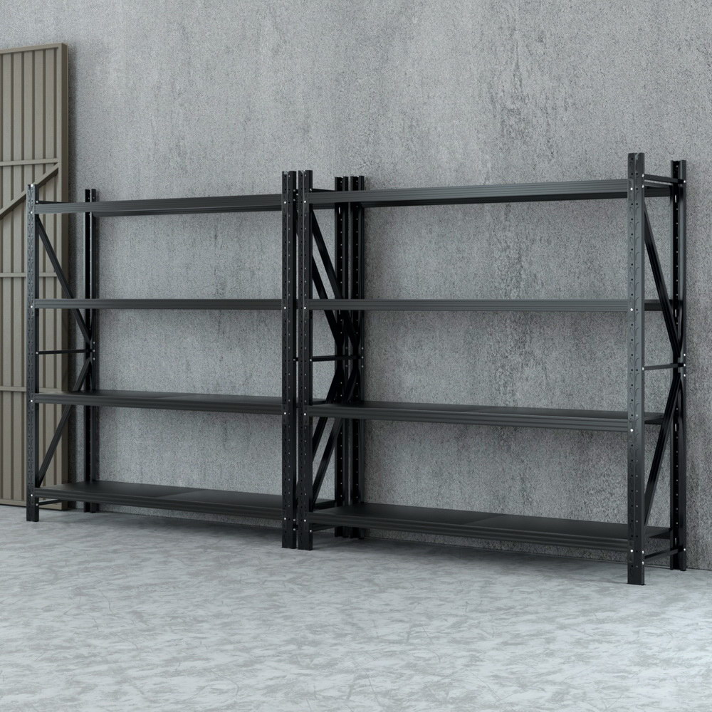 Giantz 4m x 2m Heavy-Duty Garage Shelving Storage Rack - Black