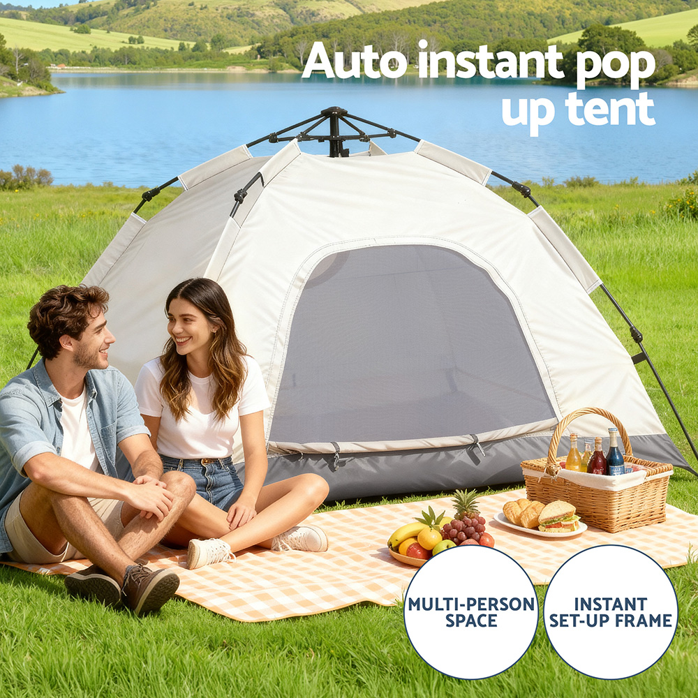 Weisshorn Camping Tent Pop up 2 Person Beige - Image 5