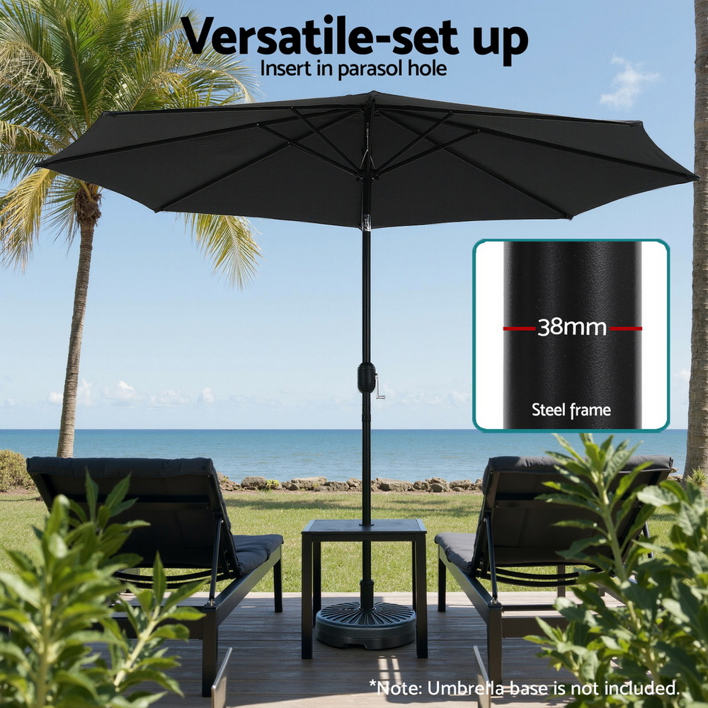 Instahut Outdoor Umbrella 2.9m with String Light - Image 5