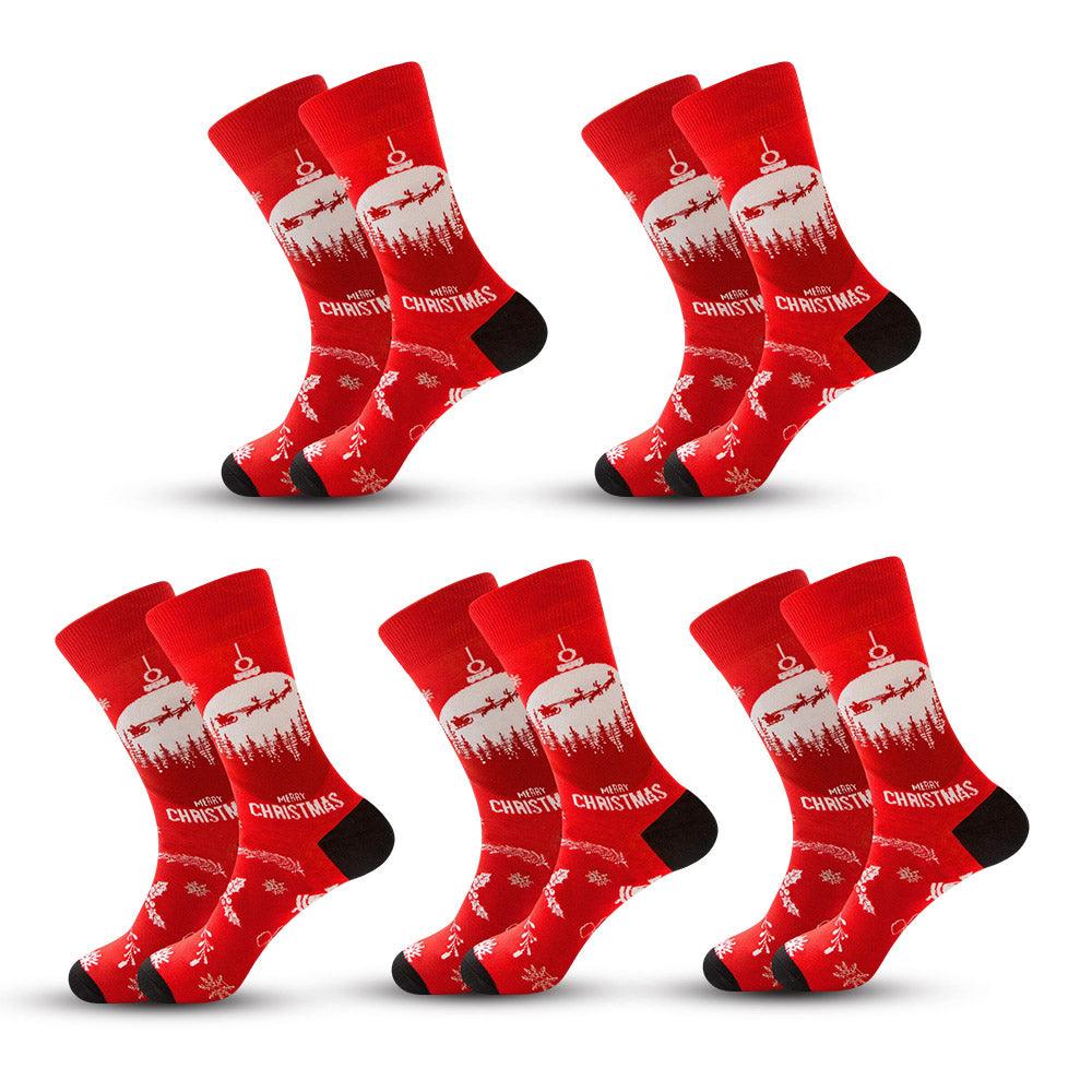 Red Socks, Crystal Silk Tide Winter Holiday Snowflake 5 Pairs, the Ultimate Fashion