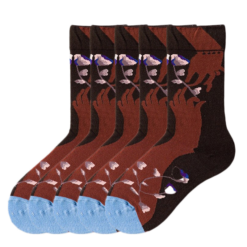 Abstract Art Socks Combed Cotton Novelty Christmas Gift - Free Shipping
