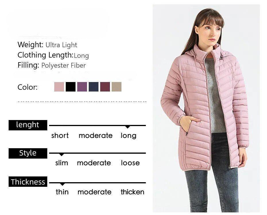 S Burgandy Ultralight Long Parka with Detachable Hood, Padded Puffer Coat - Image 5
