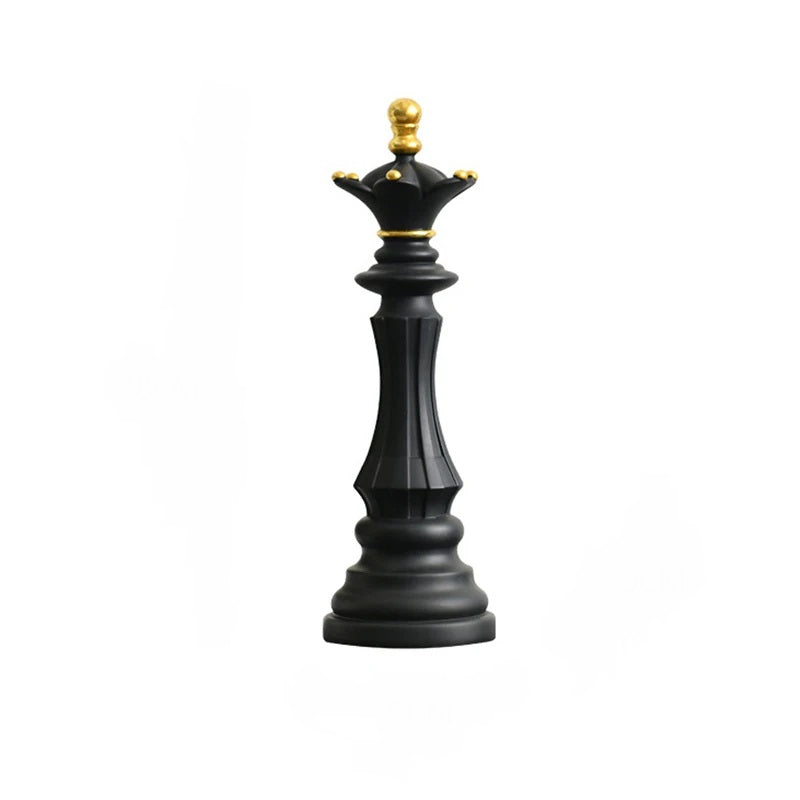 Resin Chess Piece, Black Queen Tabletop Home and Office Interior Decor