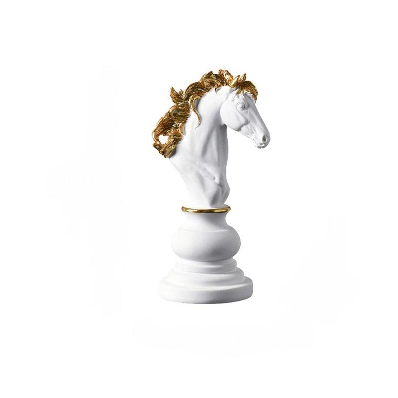 Resin Chess Piece, White Knight Home and Office Tabletop Decor