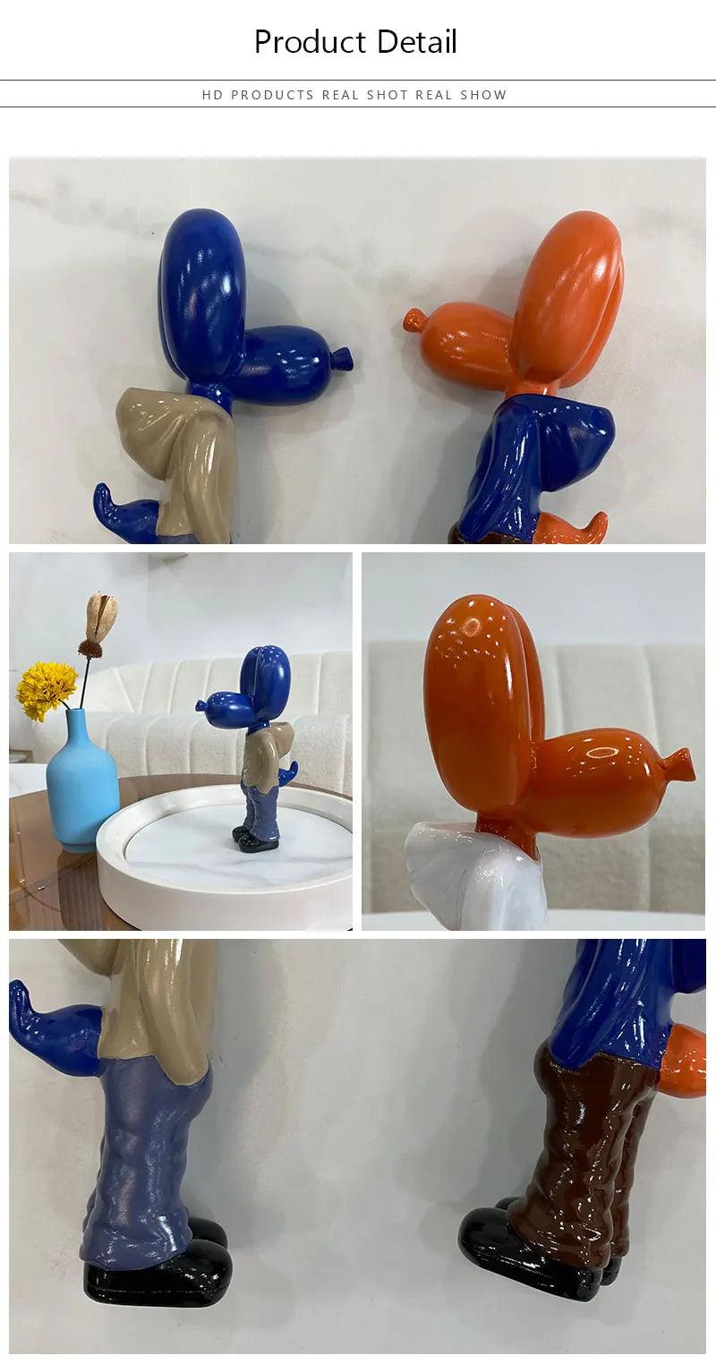 Red Balloon Dog Statue, Desktop Decorative Masterpiece - Image 4