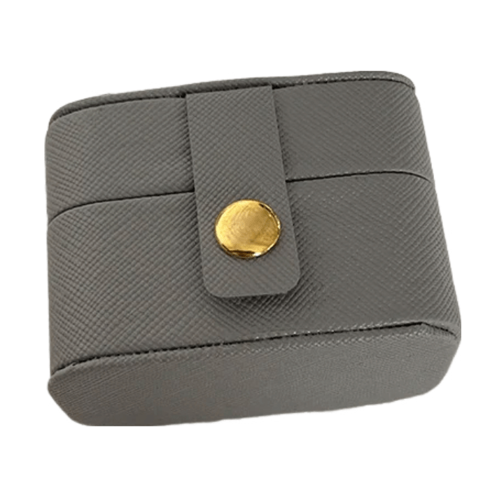 Grey Mini Ring Box Organiser, Portable Jewellery Display Case for Earrings and Necklaces