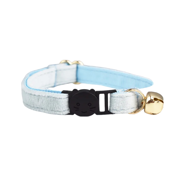 Ice Blue Small Cat Bow Tie Collar with Safety Buckle, Quality Bell and Durable Strap - Free Shipping