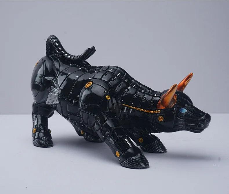 Black Mechanical Bull Figurine, Unique Tabletop Decor - Image 5