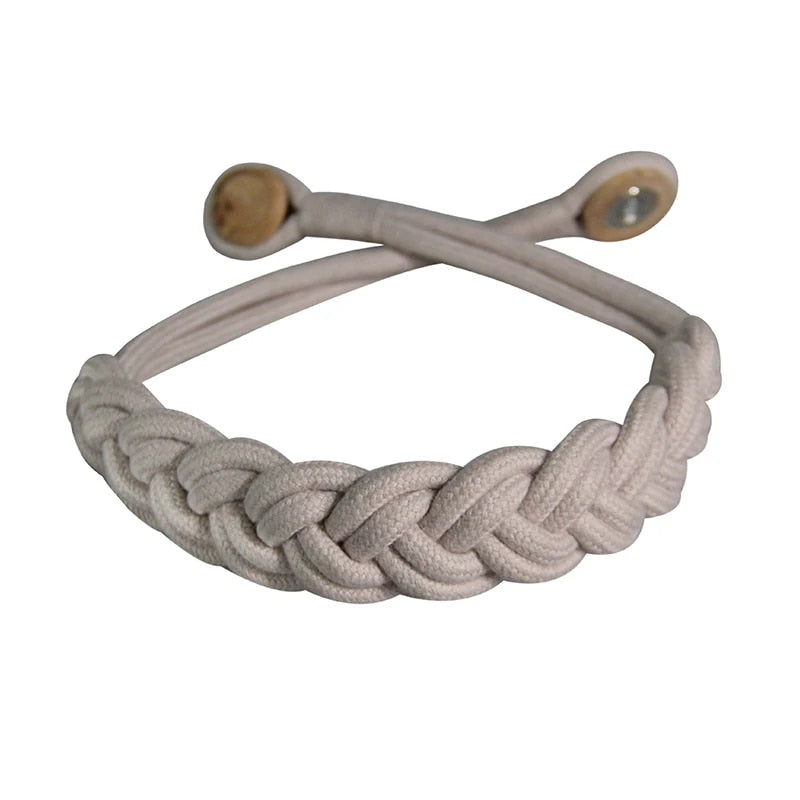 White Holder Clip Handwork White Woven Cotton Magnet Curtain Tieback Buckle Accessories