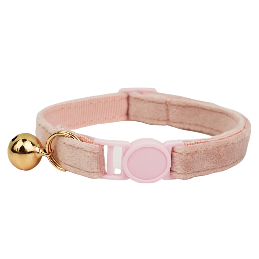 Baby Pink Small Cat Collar, Safety Buckle and Bell, Durable Strap, Stylish Cat Fashion