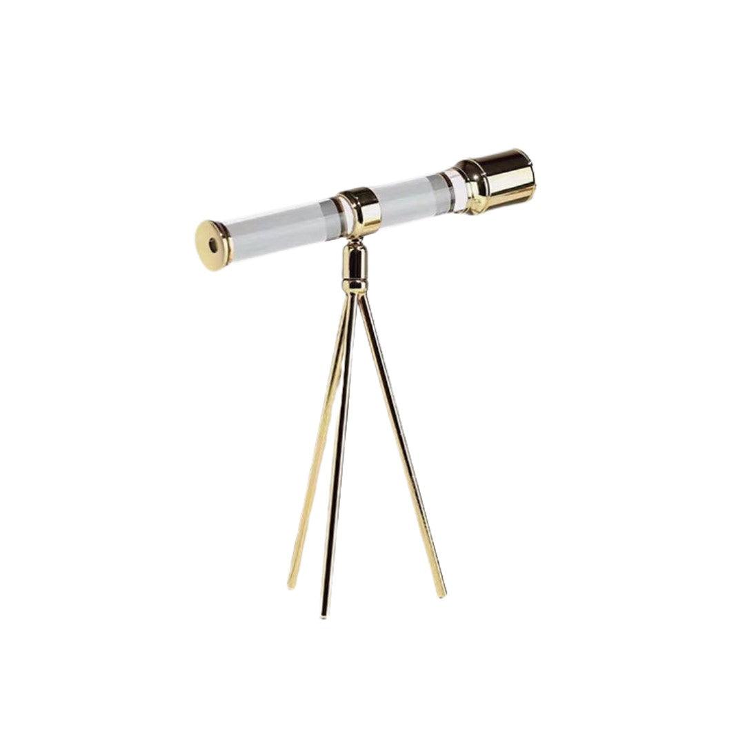 Modern Crystal Telescope Sculpture Tabletop Decor, Exclusive Gift Idea