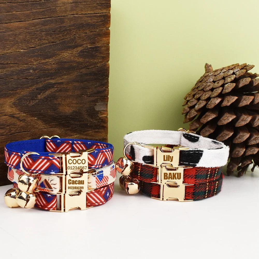 Spotted Bow Large Cat Collar with Safety Buckle, Bell, and Durable Strap - Image 6