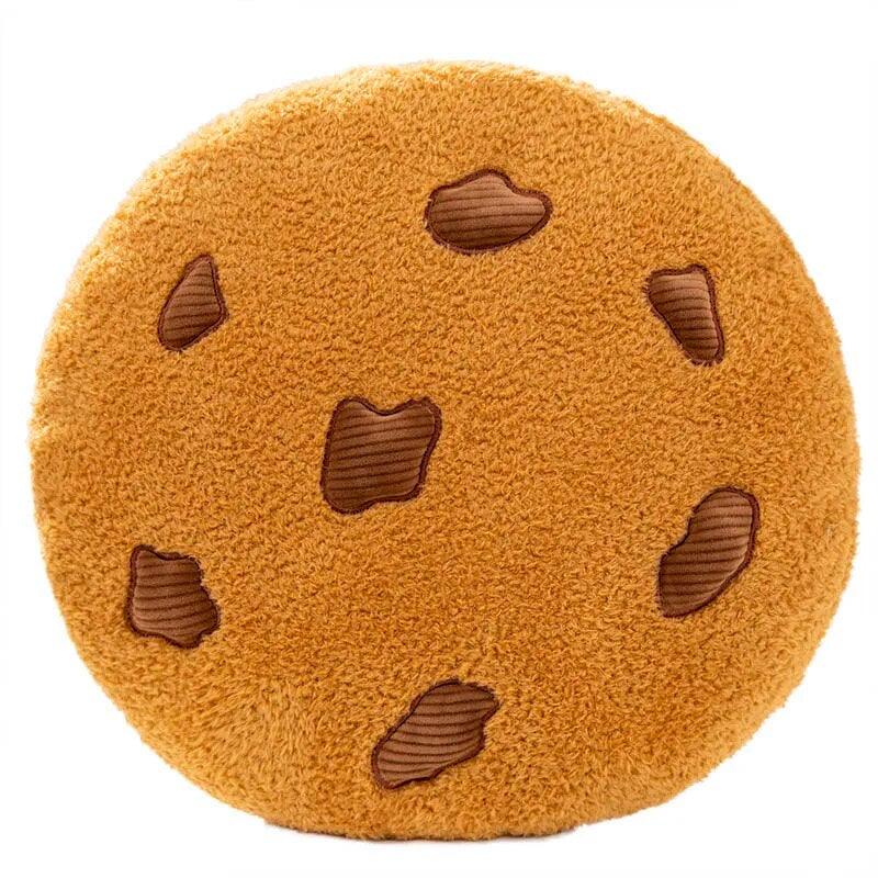 Light Brown Chocolate Cookies Biscuit Plush Pillow, 36cm Soft Stuffed Seat Cushion