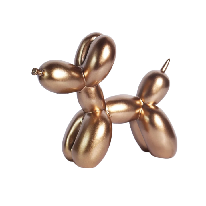 Resin Nordic Golden Decor Balloon Dog, Artistic Brilliance