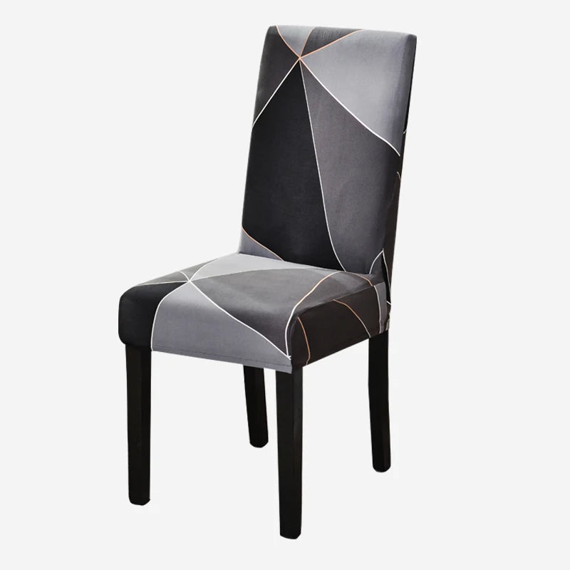 Dark Grey Triangle Pattern Chair Cover with Anti-Dirt and Elastic Material
