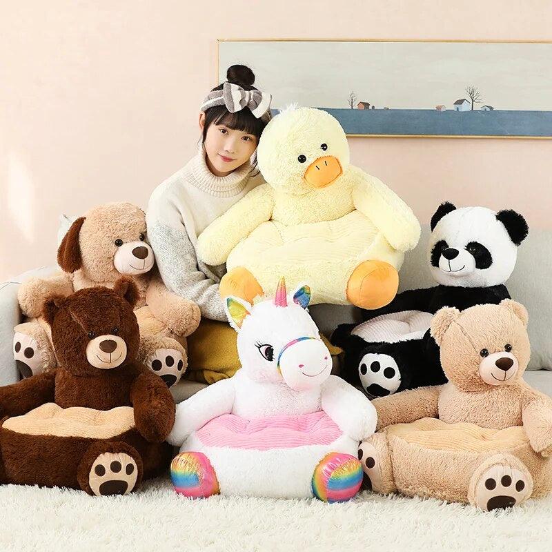 Beige Bear Skin Sofa Cover, Animal Shape Seat Cushion, Room Decor for Kids - Image 7