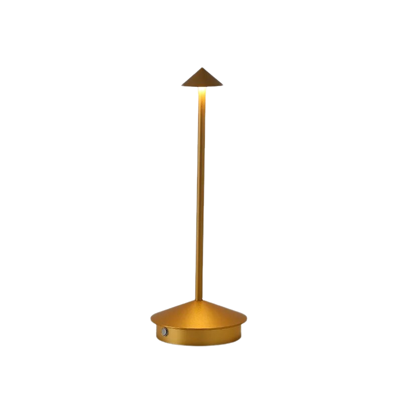 Gold Hotel Lightning Lamp, Type-C Rechargeable Touch Led Decorative Table Lighting