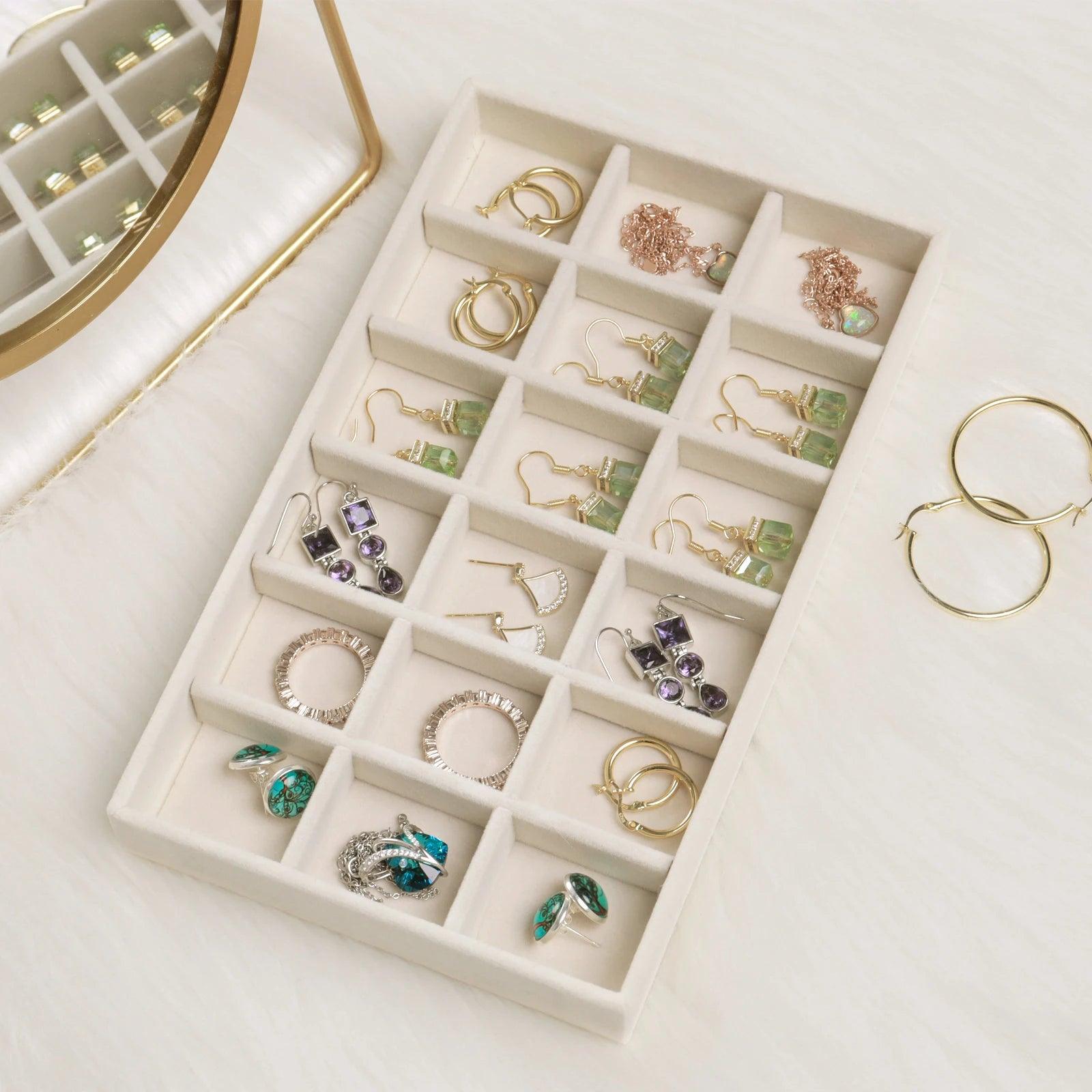Grey Jewellery Organiser Display Tray Design E, Luxury Jewels Box - Image 7