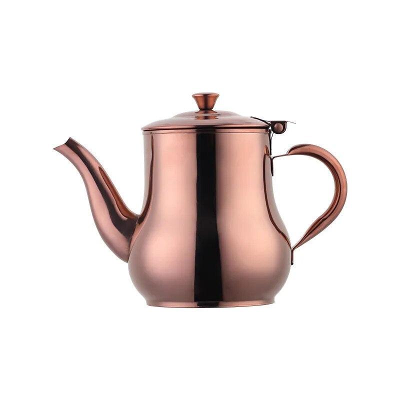 Rose Gold Stainless Steel Teapot with Filter, Modern Kitchen