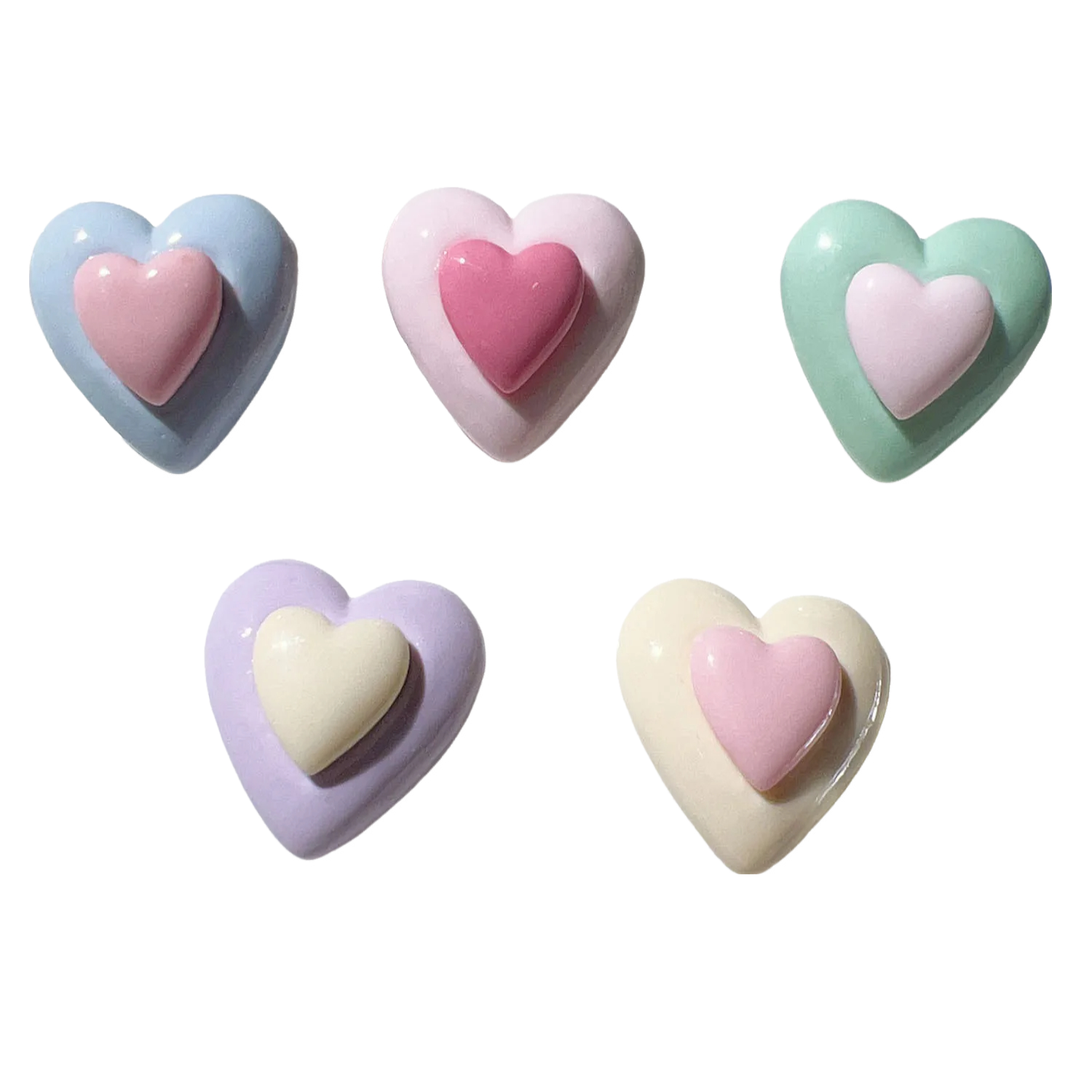 Double Love 5pcs Jibbitz Heart Shape Charms for Crocs, Amazing Fun