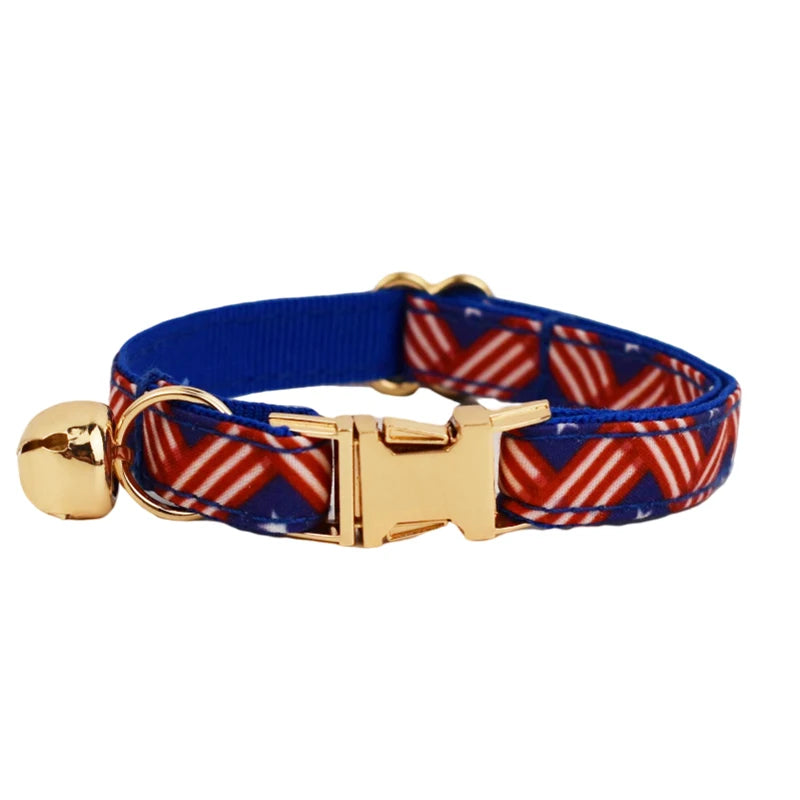 Banner Blue Small Pet Cat Collar with Safety Buckle, Bell and Quality Strap - Free Shipping