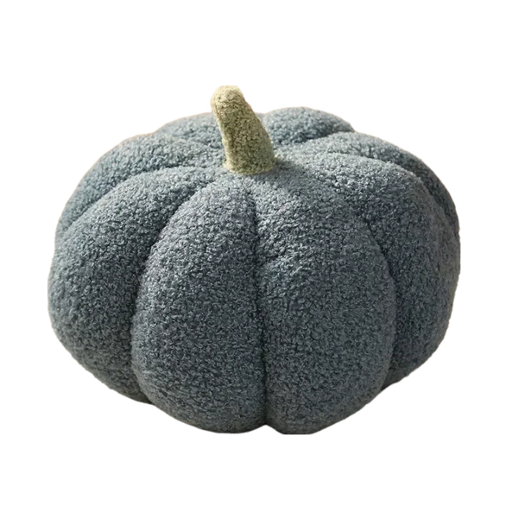 Blue Lamb Fleece Pumpkin Plush Throw Pillow 28cm, Relaxation and Tranquility