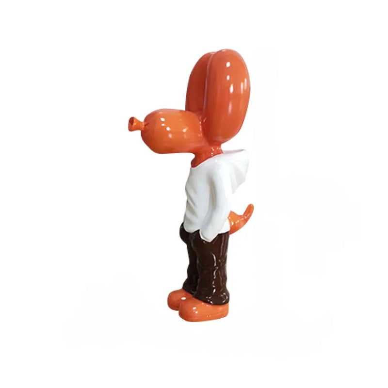 Orange Balloon Dog Statue, Desktop Decor, Office Ornament