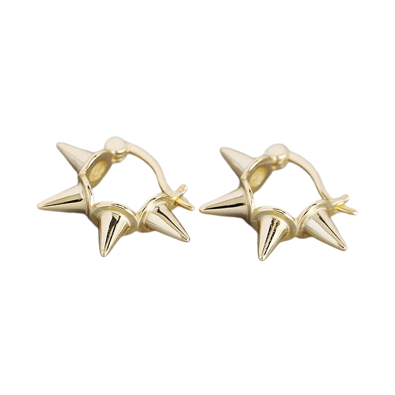 Punk Minimalist Rivets Ear Buckle Earrings in Sterling Silver, Stylish Jewellery Gift - Free Shipping