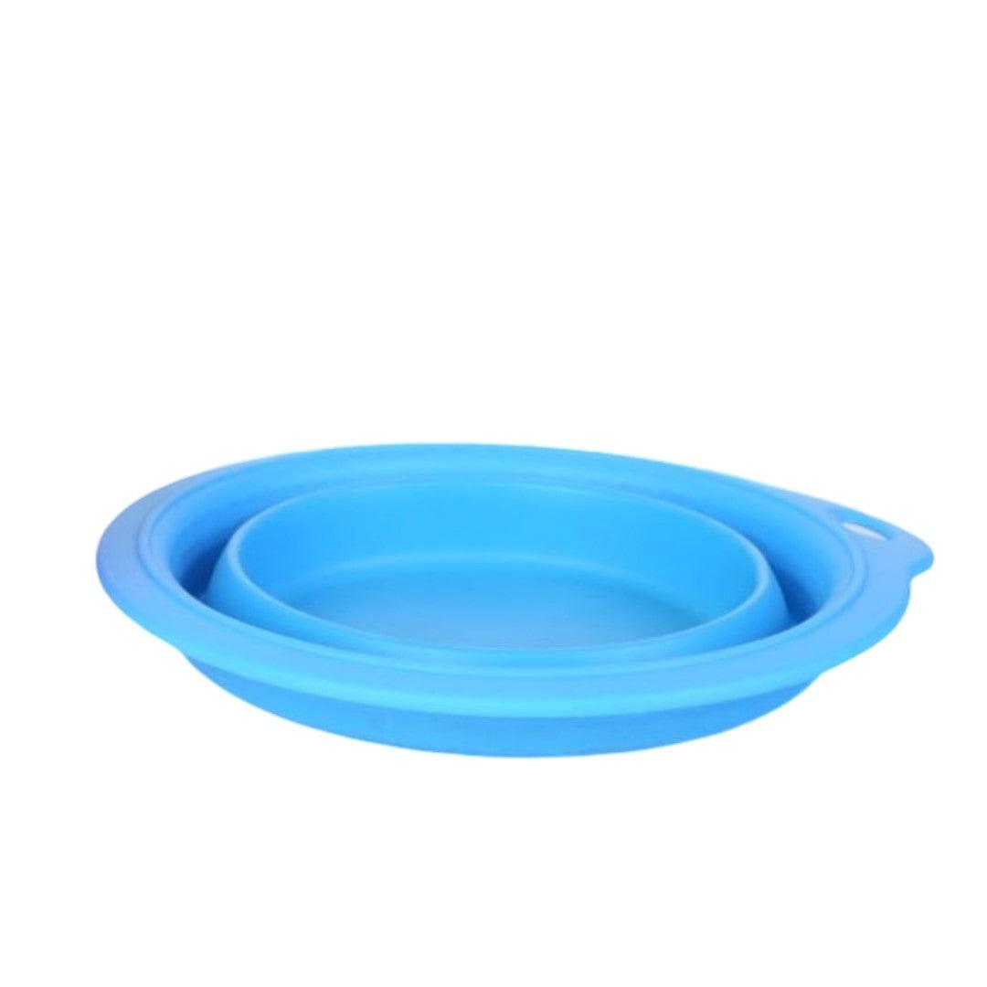 Blue Folding Dog Bowl, Portable, Lightweight Travel Essential - Free Shipping - Image 2