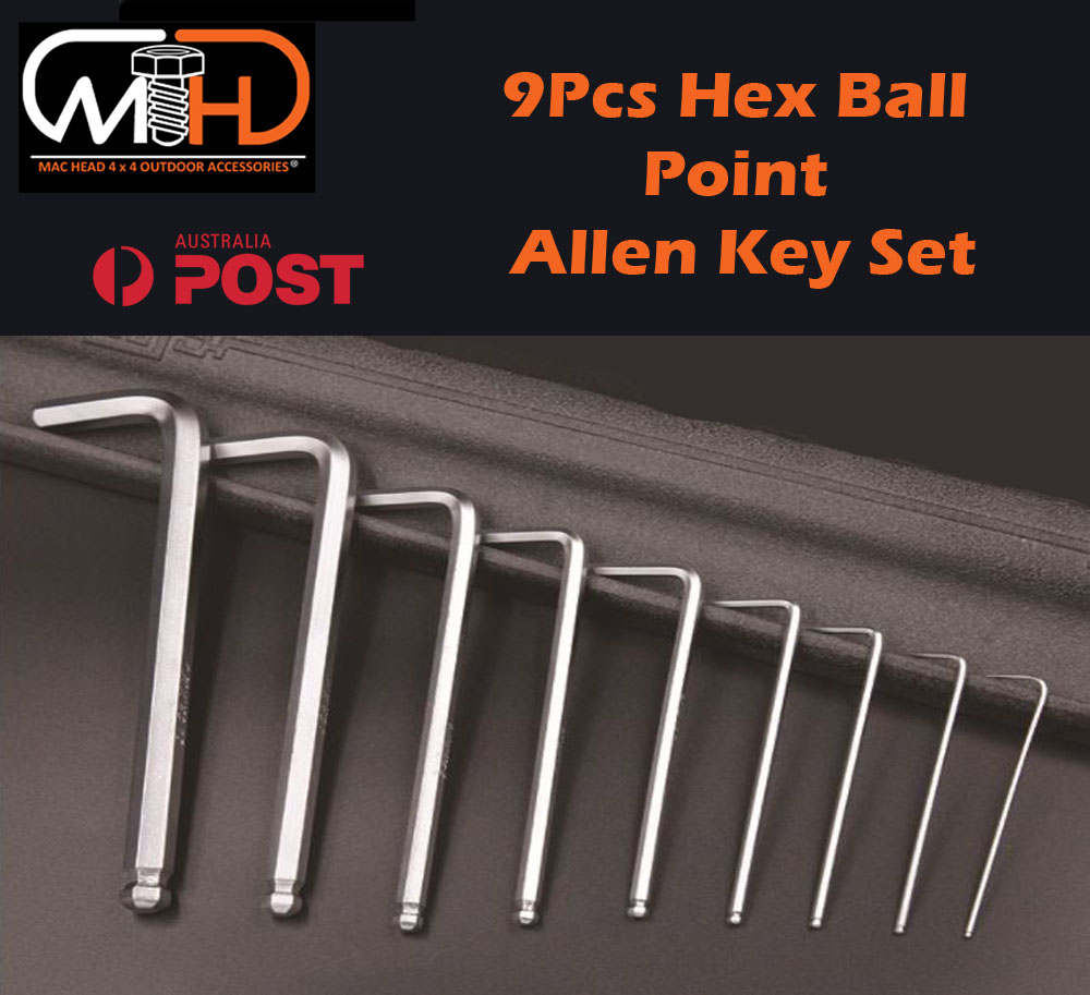 9pcs Long Arm Allen Keys Set Metric Ball End Driver Hex Allen Kit
