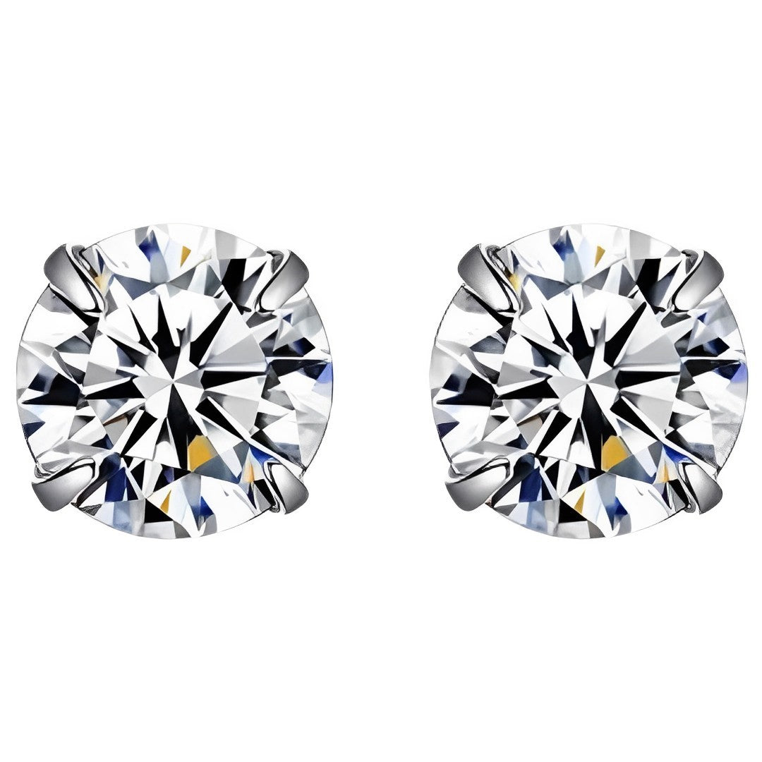 925 Sterling Silver Zircon Mini Stud Earrings for Women's Body Piercings, 3MM - Free Shipping