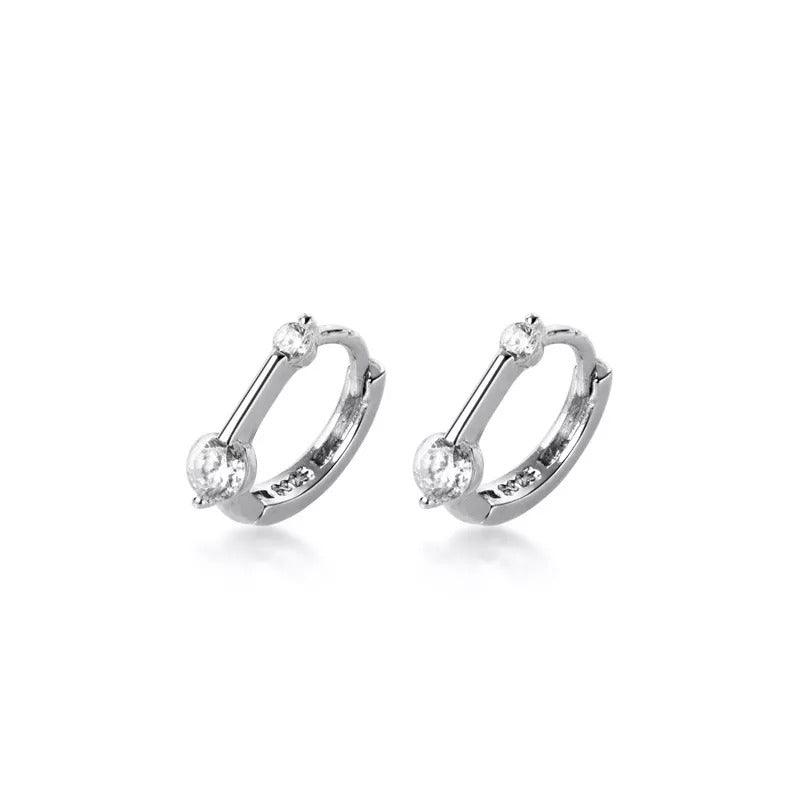 Luxury Sterling Silver Minimalist Geometric Stud Earrings, Versatile Jewellery