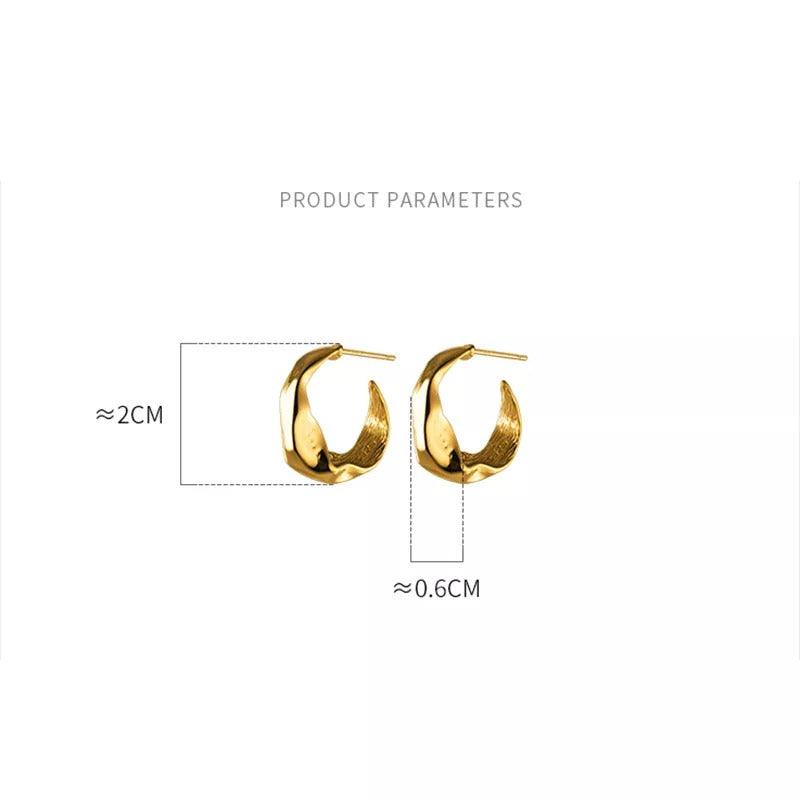 Silver 925 Sterling Punk Bohemian Irregular Wave Ear Hook Earrings, Elegant Accessories - Free Shipping - Image 5