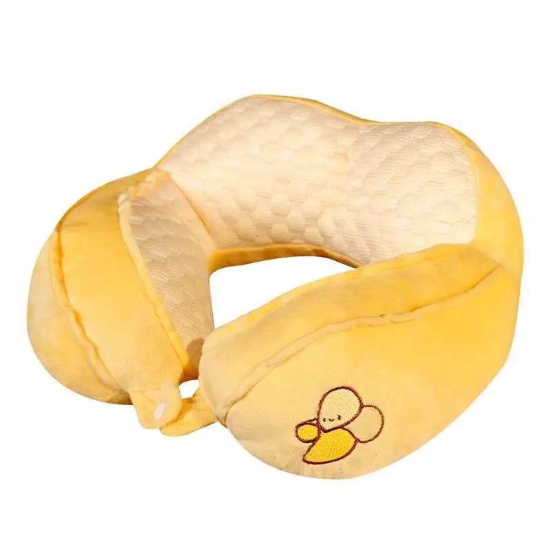 Yellow Banana Travel U-Shaped Cartoon Neck Pillow for Comfortable Sleep